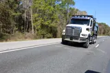 Dump truck driving