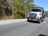 Dump truck driving